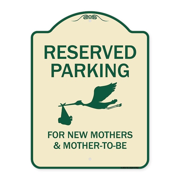 Signmission Designer Series-Reserved Parking For New Mothers & Mothers To-be, 24" x 18", TG-1824-9762 A-DES-TG-1824-9762 - main